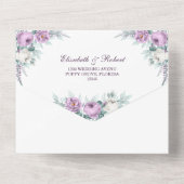 Lavender Paars All in One Wedding Invite All In One Uitnodiging (Achterkant)