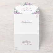 Lavender Paars All in One Wedding Invite All In One Uitnodiging (Buitenkant)