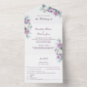 Lavender Paars All in One Wedding Invite All In One Uitnodiging (Binnen)
