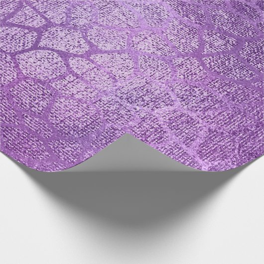 Lavender Paars Amethyst Plum Glam Giraffe Animal Cadeaupapier (Hoek)