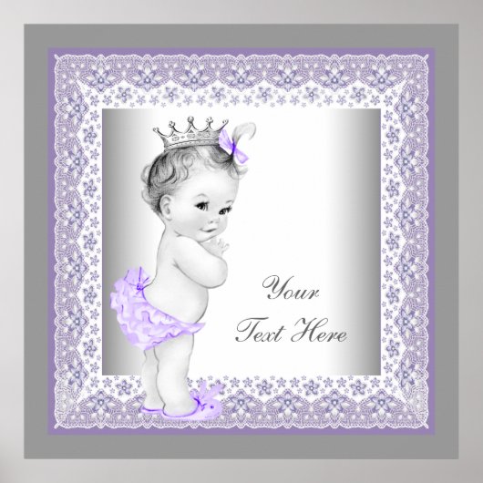 Lavender Paars Baby Girl Princess Poster (Voorkant)