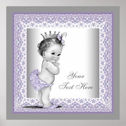 Lavender Paars Baby Girl Princess Poster (Voorkant)
