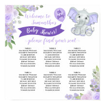 Lavender Paars Baby shower 6 Tafelplaatje