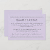 Lavender Paars Baby shower Book Request Informatiekaartje (Voorkant / Achterkant)