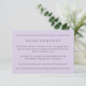 Lavender Paars Baby shower Book Request Informatiekaartje (Staand voorkant)