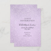 Lavender Paars Bat Mitzvah Guest Information Informatiekaartje (Voorkant / Achterkant)