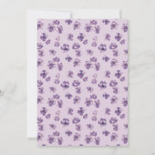 Lavender Paars Botanical Wreath Wedding Kaart (Achterkant)