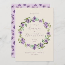 Lavender Paars Botanical Wreath Wedding