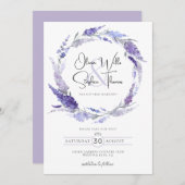 Lavender Paars botanisch spuitje sparen de datum Kaart (Voorkant / Achterkant)