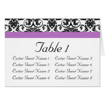 Lavender Paars Damask Black/White