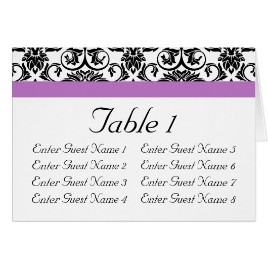Lavender Paars Damask Black/White (Voorkant Horizontaal)