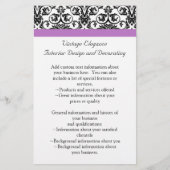 Lavender Paars Damask Black/White Flyer (Voorkant)