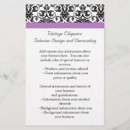 Lavender Paars Damask Black/White Flyer