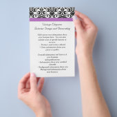 Lavender Paars Damask Black/White Flyer (Hand)