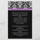 Lavender Paars Damask Black/White Flyer (Voorkant)