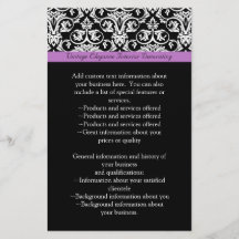Lavender Paars Damask Black/White