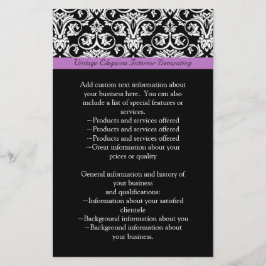 Lavender Paars Damask Black/White Flyer