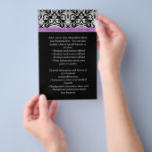 Lavender Paars Damask Black/White Flyer (Hand)
