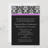 Lavender Paars Damask Black/White Kaart (Voorkant)