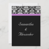 Lavender Paars Damask Black/White Kaart (Achterkant)