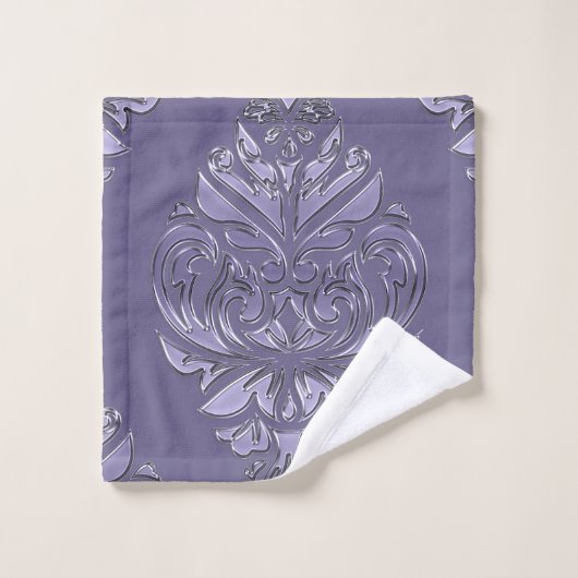 Lavender Paars Damask Towel Set Bad Handdoek (Wasdoekje)