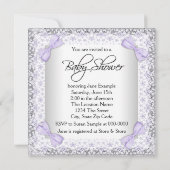 Lavender Paars en grijs  Baby Girl Shower Kaart (Achterkant)