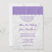 Lavender Paars en Silver Wedding Sjabloon V2 Kaart (Voorkant)