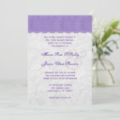 Lavender Paars en Silver Wedding Sjabloon V2 Kaart (Staand voorkant)