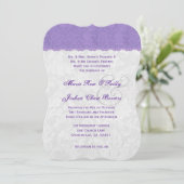 Lavender Paars en Silver Wedding Sjabloon V2A Kaart (Staand voorkant)