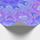 Lavender Paars en White Damask Pattern Cadeaupapier (Hoek)