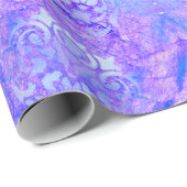 Lavender Paars en White Damask Pattern Cadeaupapier (Rol Hoek)