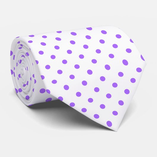 Lavender Paars en White Polka Dot Necktie Stropdas (Opgerold)