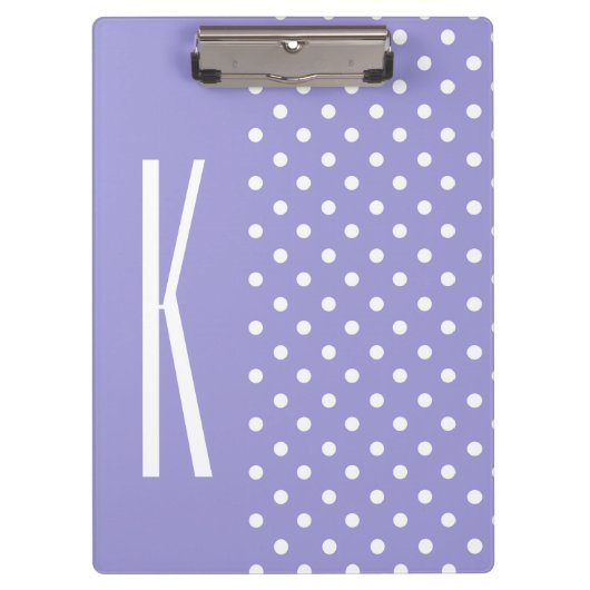 Lavender Paars- en White Polka Dots Klembord (Voorkant)