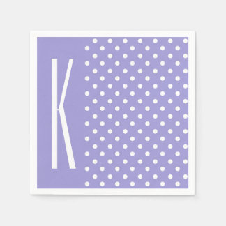 Lavender Paars- en White Polka Dots Servet