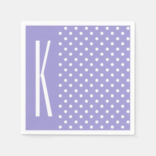 Lavender Paars- en White Polka Dots Servet (Voorkant)