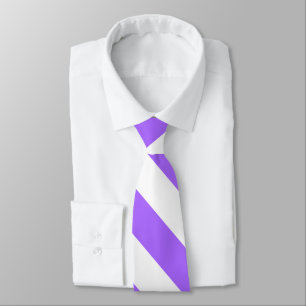 Lavender Paars en White Striped Necktie Stropdas