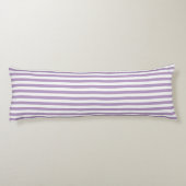 Lavender Paars en White Stripes Lichaamskussen (Achterkant)