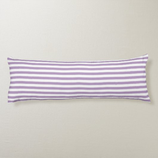 Lavender Paars en White Stripes Lichaamskussen (Achterkant)