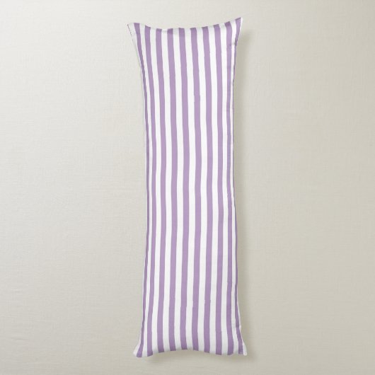 Lavender Paars en White Stripes Lichaamskussen (Achterkant (Verticaal))