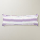 Lavender Paars en White Stripes Lichaamskussen (Voorkant)