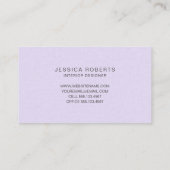 Lavender Paars Faux Linen Stripes Pattern Modern Visitekaartje (Achterkant)