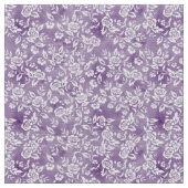 Lavender Paars Floral Gingham Stof (Close Up)