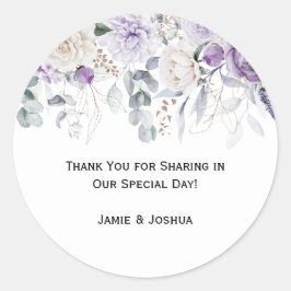 Lavender Paars Floral Hartelijk dank Ronde Sticker
