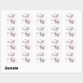 Lavender Paars Floral Hartelijk dank Vierkante Sticker (Vel)