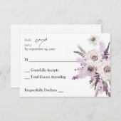 Lavender Paars Floral no Meal RSVP (Voorkant / Achterkant)