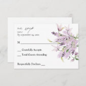 Lavender Paars Floral no Meal RSVP 2 (Voorkant / Achterkant)