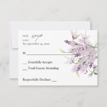 Lavender Paars Floral no Meal RSVP 2