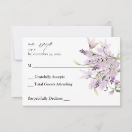 Lavender Paars Floral no Meal RSVP 2