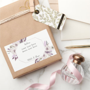 Lavender Paars Floral Rechthoekige Sticker