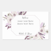 Lavender Paars Floral Rechthoekige Sticker (Voorkant)